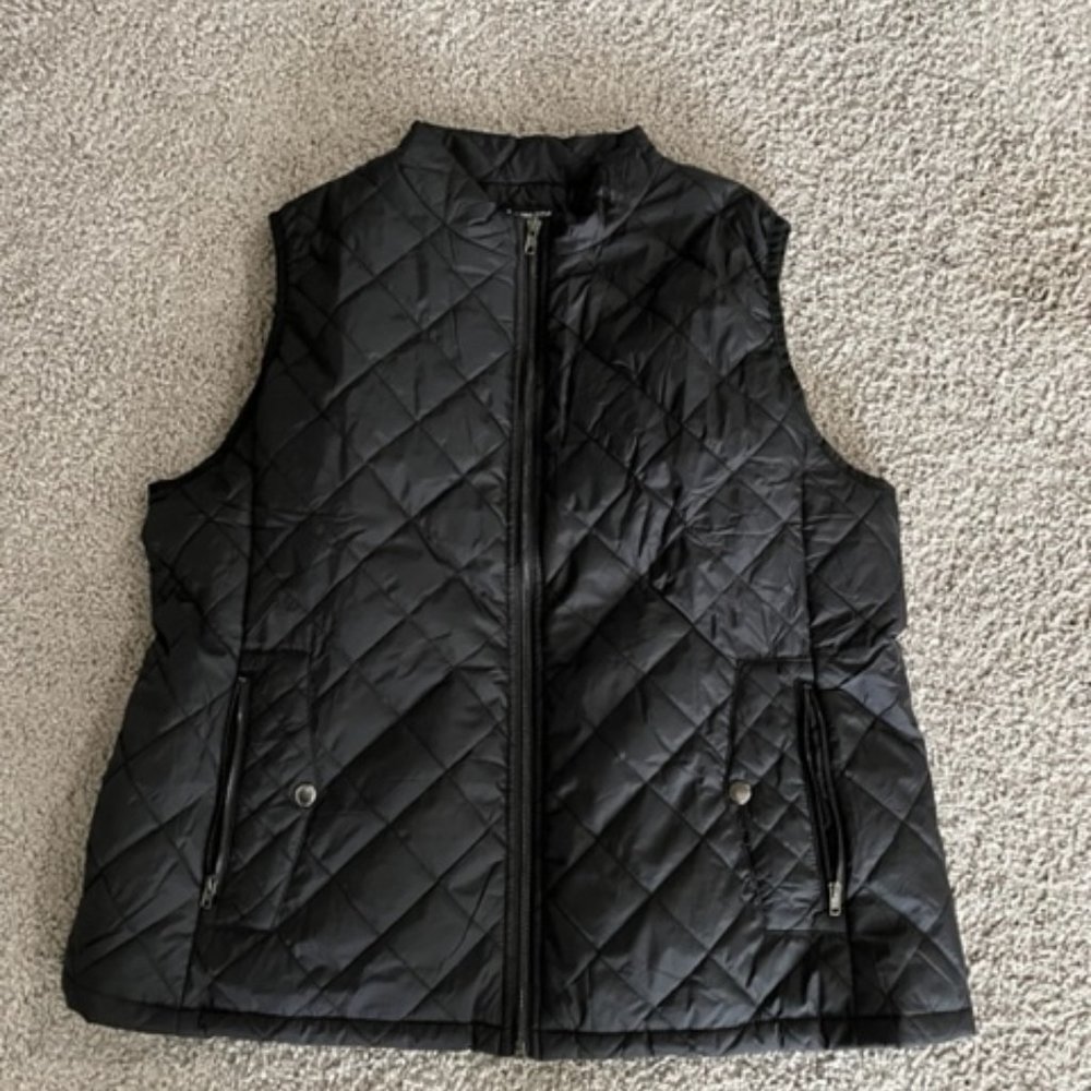 Fuinloth Women's Quilted Vest, Stand Collar Lightweight Zip Padded Gilet - NWT